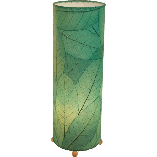 Cocoa Leaf Cylinder Table Lamp in Sea Blue 24"