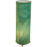 Cocoa Leaf Cylinder Table Lamp in Sea Blue 24"