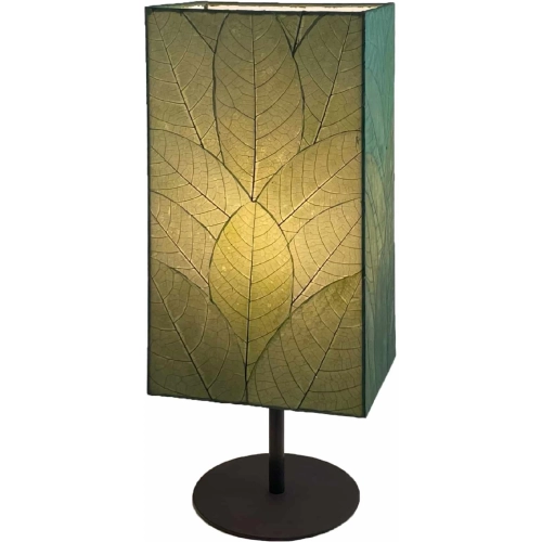 Sequoia Table Lamp in Green Fossilized Cocoa Leaves