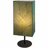 Sequoia Table Lamp in Green Fossilized Cocoa Leaves