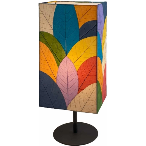 Sequoia Table Lamp in Multicolor Fossilized Cocoa Leaves