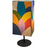 Sequoia Table Lamp in Multicolor Fossilized Cocoa Leaves
