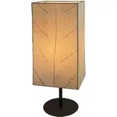 Sequoia Table Lamp in Natural Fossilized Cocoa Leaves