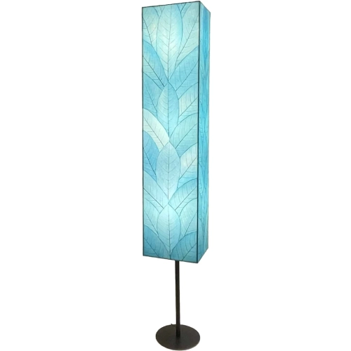 Sequoia Giant Floor Lamp in Sea Blue Fossilized Cocoa Leaves