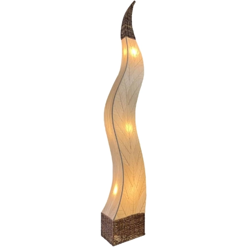 Flame Giant Floor Lamp in Natural Cocoa Leaves & Abaca Rope