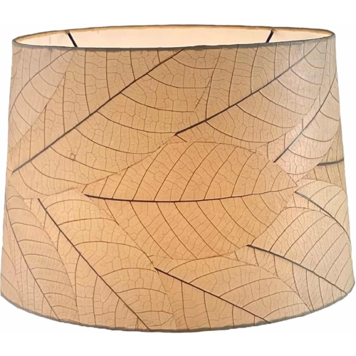 Tapered Drum Lamp Shade in Natural Fossilized Cocoa Leaves 16"