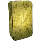 Sunburst Table Lamp in Green Cocoa Leaves & Metal