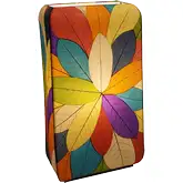 Sunburst Table Lamp in Multicolor Cocoa Leaves & Metal