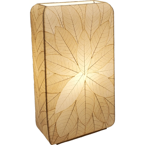 Sunburst Table Lamp in Natural Cocoa Leaves & Metal