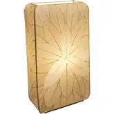 Sunburst Table Lamp in Natural Cocoa Leaves & Metal