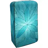 Sunburst Table Lamp in Sea Blue Cocoa Leaves & Metal