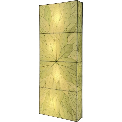 Sunburst Panel Wall Lamp in Green Cocoa Leaves & Metal