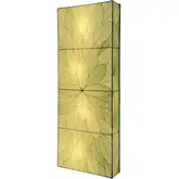 Sunburst Panel Wall Lamp in Green Cocoa Leaves & Metal