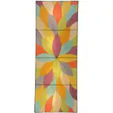 Sunburst Panel Wall Lamp in Multicolor Cocoa Leaves & Metal