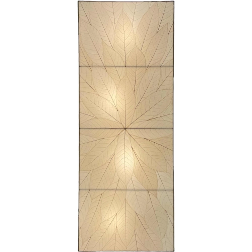 Sunburst Panel Wall Lamp in Natural Cocoa Leaves & Metal