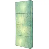Sunburst Panel Wall Lamp in Sea Blue Cocoa Leaves & Metal