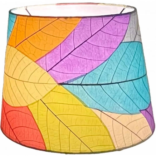 Tapered Drum Lamp Shade in Multicolor Fossilized Cocoa Leaves 12"