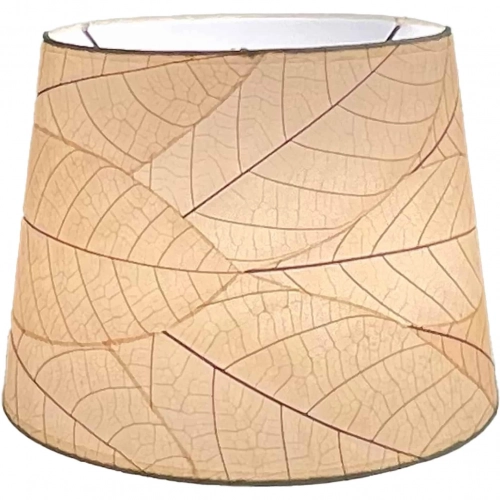 Tapered Drum Lamp Shade in Natural Fossilized Cocoa Leaves 12"