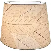 Tapered Drum Lamp Shade in Natural Fossilized Cocoa Leaves 14"