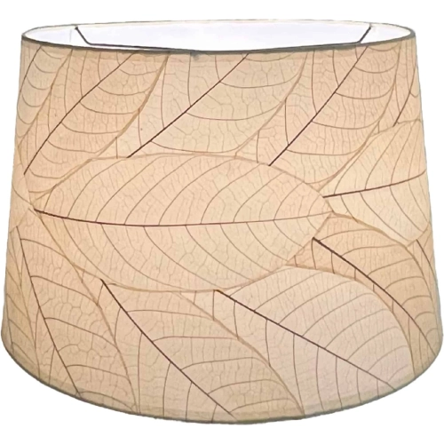 Tapered Drum Lamp Shade in Natural Fossilized Cocoa Leaves 18"