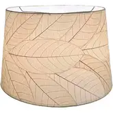 Tapered Drum Lamp Shade in Natural Fossilized Cocoa Leaves 18"