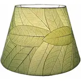 British Empire Lamp Shade in Green Fossilized Cocoa Leaves 16"