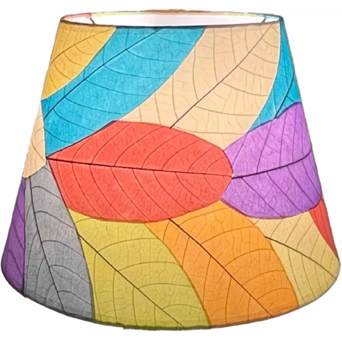 British Empire Lamp Shade in Multicolor Fossilized Cocoa Leaves 16"
