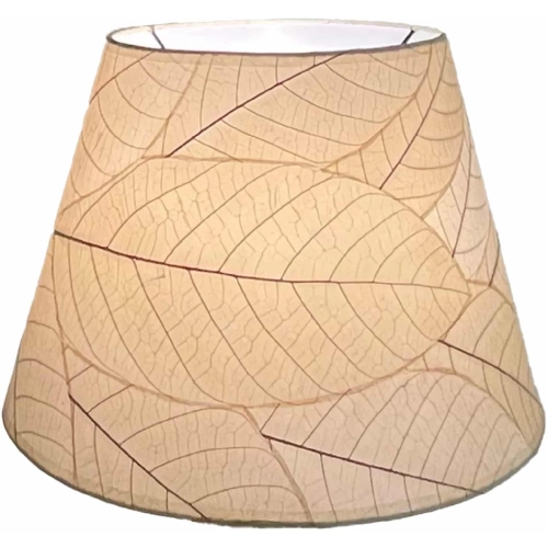 British Empire Lamp Shade in Natural Fossilized Cocoa Leaves 16"