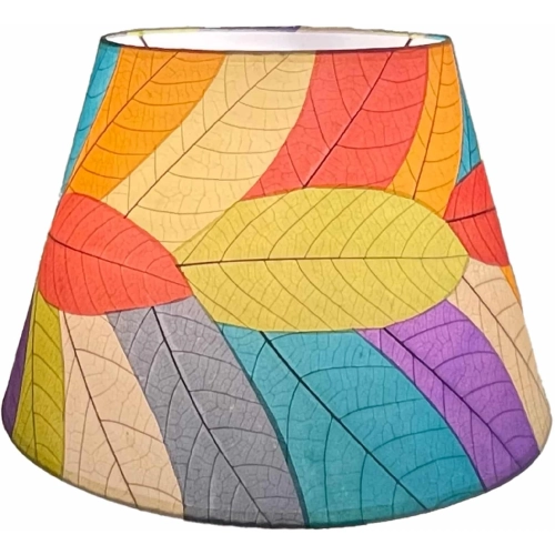 British Empire Lamp Shade in Multicolor Fossilized Cocoa Leaves 18"