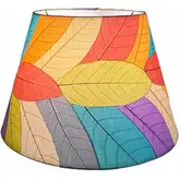British Empire Lamp Shade in Multicolor Fossilized Cocoa Leaves 18"