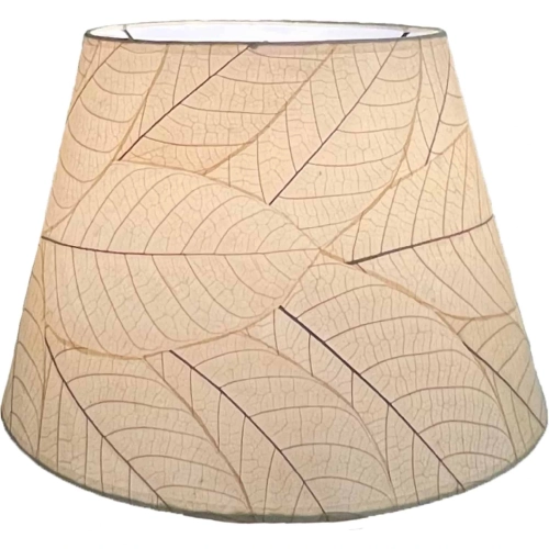 British Empire Lamp Shade in Natural Fossilized Cocoa Leaves 18"
