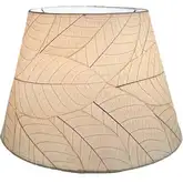 British Empire Lamp Shade in Natural Fossilized Cocoa Leaves 18"
