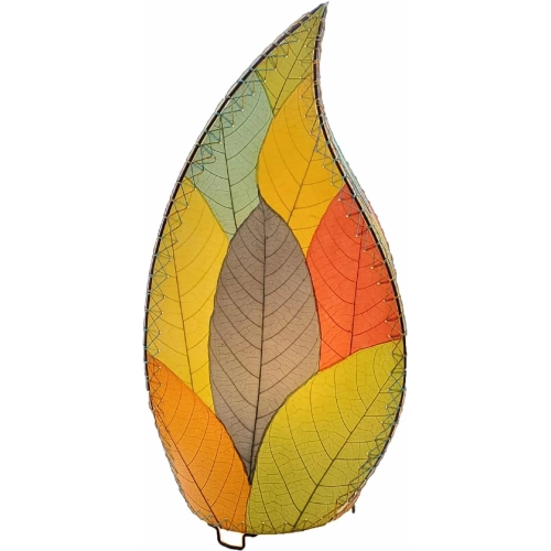 Leaflet Table Lamp in Multicolor Cocoa Leaves 24"