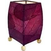 Mini Square Cocoa Leaf Lamp in Purple