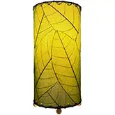 Cocoa Leaf Cylinder Table Lamp in Green 12"