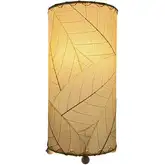 Cocoa Leaf Cylinder Table Lamp in Natural 12"