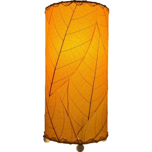 Cocoa Leaf Cylinder Table Lamp in Orange 12"