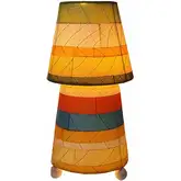 Striped Tapered Table Lamp in Multicolor Cocoa Leaves
