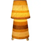Striped Tapered Table Lamp in Natural Cocoa Leaves