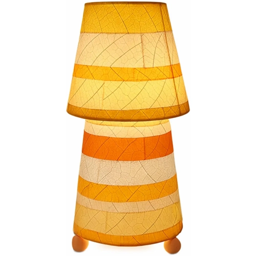 Striped Tapered Table Lamp in Orange Cocoa Leaves