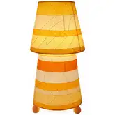 Striped Tapered Table Lamp in Orange Cocoa Leaves
