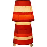 Striped Tapered Table Lamp in Red Cocoa Leaves