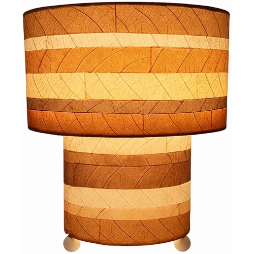 Striped Mushroom Table Lamp in Natural Cocoa Leaves