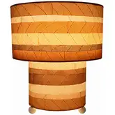 Striped Mushroom Table Lamp in Natural Cocoa Leaves