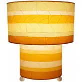 Striped Mushroom Table Lamp in Orange Cocoa Leaves