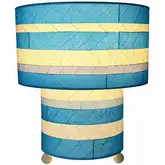 Striped Mushroom Table Lamp in Sea Blue Cocoa Leaves