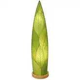 Rocket Large Table Lamp in Green Fossilized Cocoa Leaves & Wood