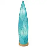 Rocket Large Table Lamp in Sea Blue Fossilized Cocoa Leaves & Wood