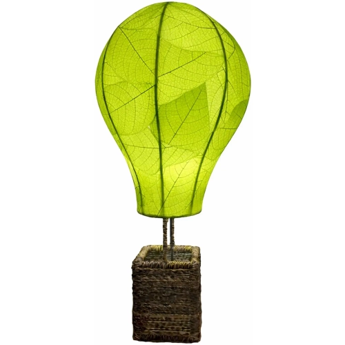 Hot Air Balloon Table Lamp in Green Cocoa Leaves & Abaca Rope