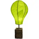 Hot Air Balloon Table Lamp in Green Cocoa Leaves & Abaca Rope